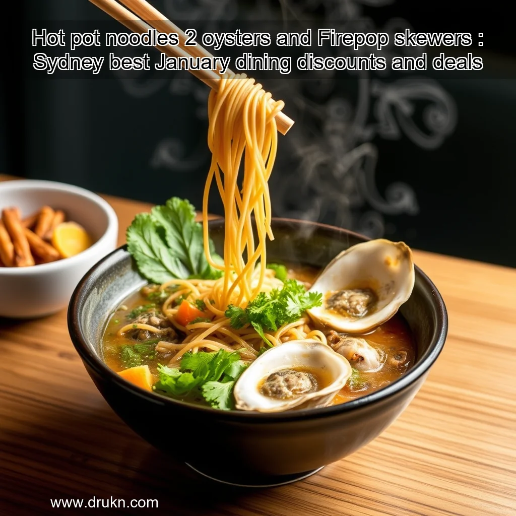 You are currently viewing Hot pot  noodles  2 oysters and Firepop skewers : Sydney best January dining discounts and deals