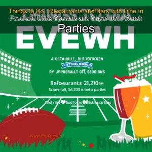 Read more about the article Things to Do : Restaurants and Bars with Dine  In Food and Drink Specials and Super Bowl Watch Parties