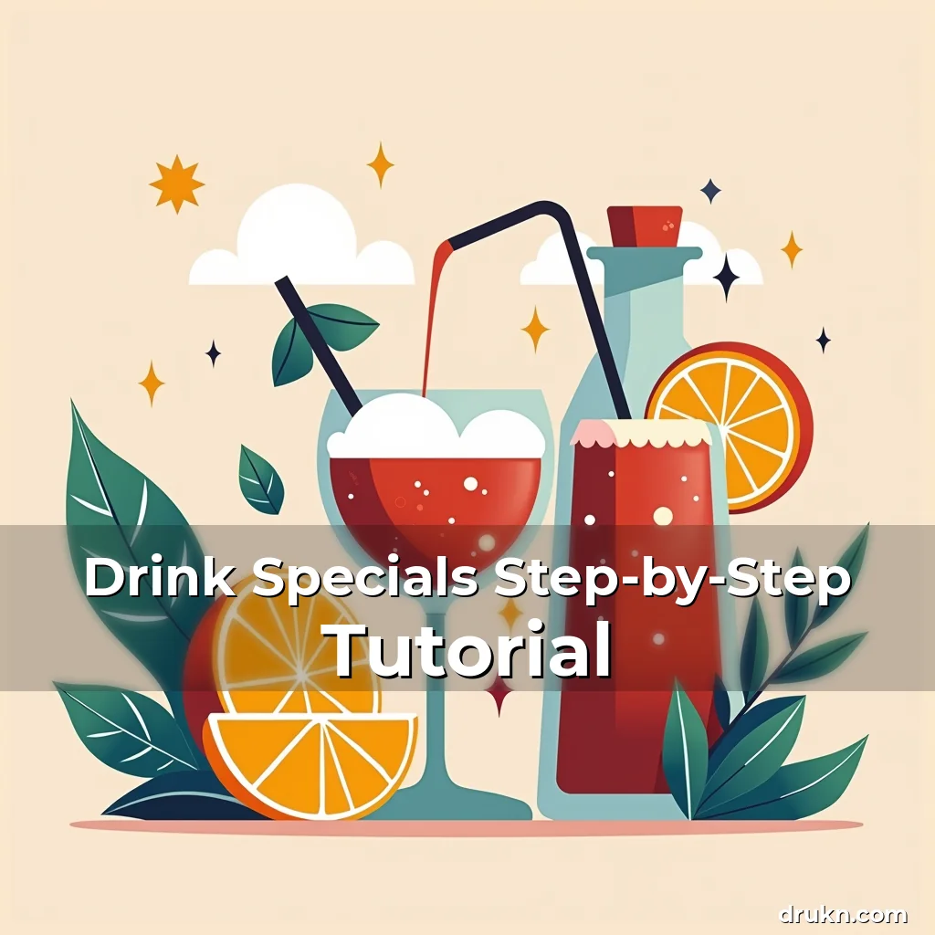 Artistic representation for Drink Specials Step-by-Step Tutorial